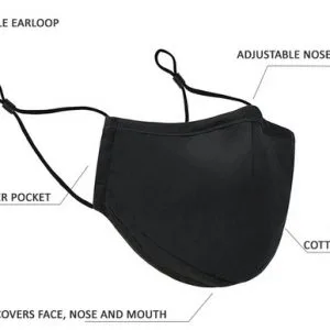 **SUPER COMFORTABLE & REUSABLE** Fabric Face Mask NO VALVE (INDIVIDUALLY PACKAGED) WITH METAL NOSE PIECE