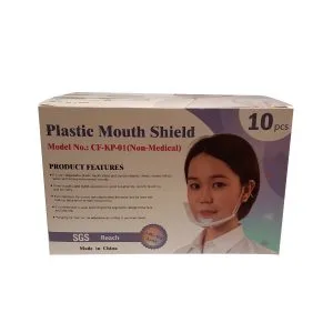 Translucent Plastic Reuseable Mouth Shield - ANTI-FOG (10pc/box)